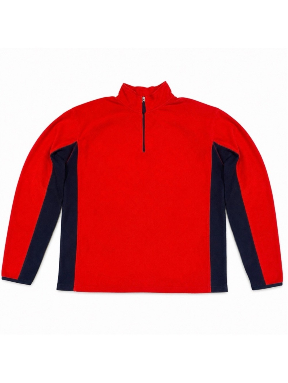 Vintage 90s GAP XXL Red Navy Colorblock Quarter Zip Fleece Pullover